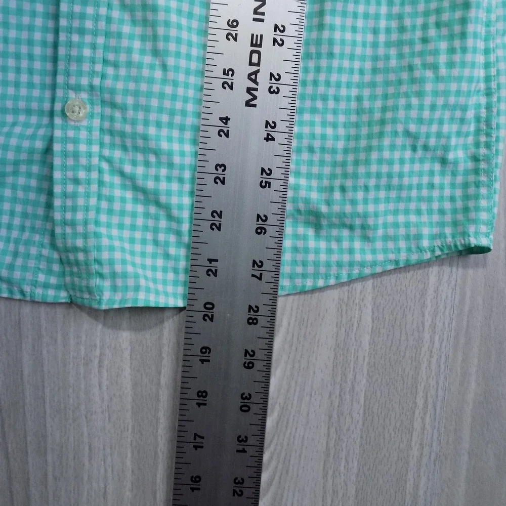 Vineyard Vines Performance Gingham Button Down Shirt Boys XL 18 Green White